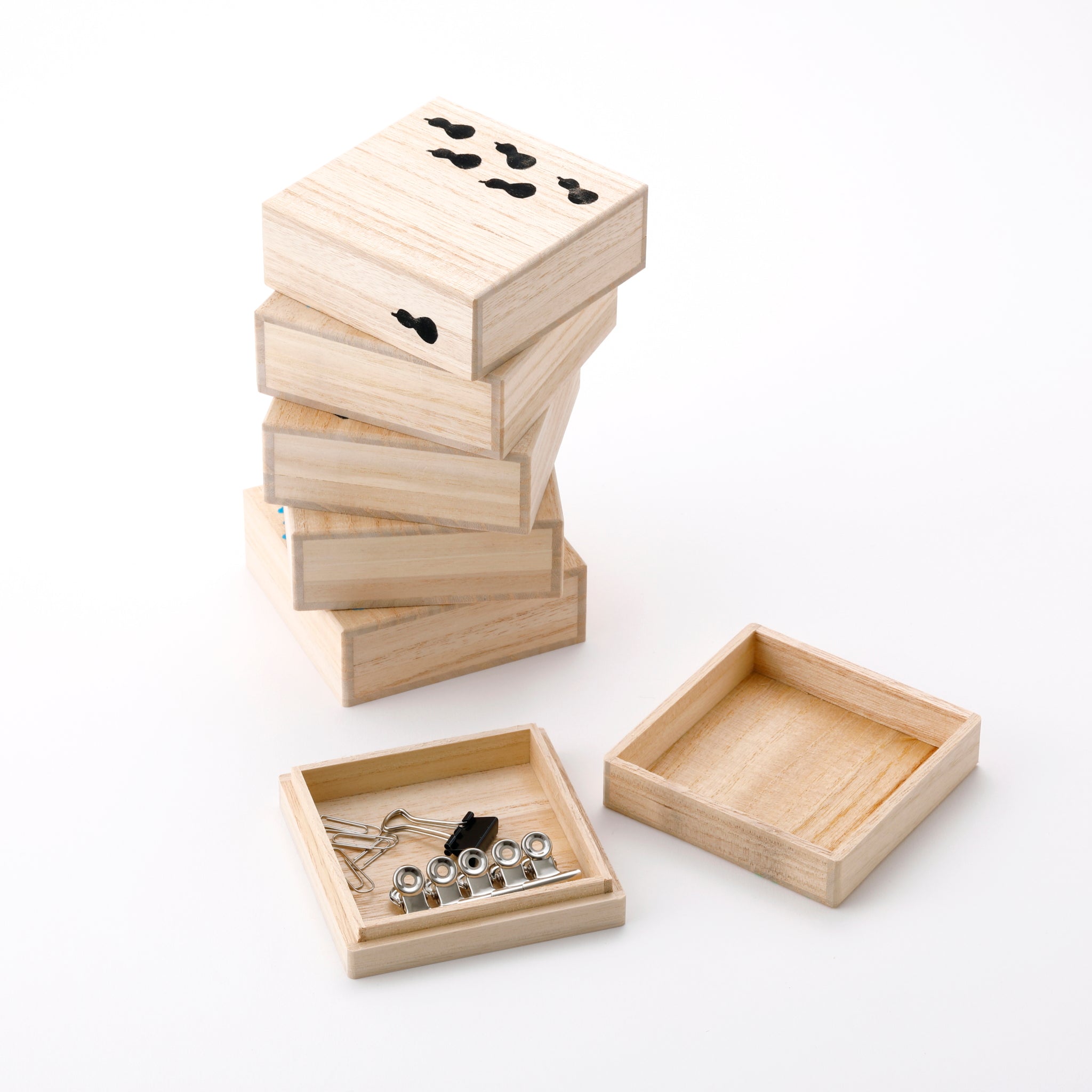 Small Wooden Storage Box (6-piece set)