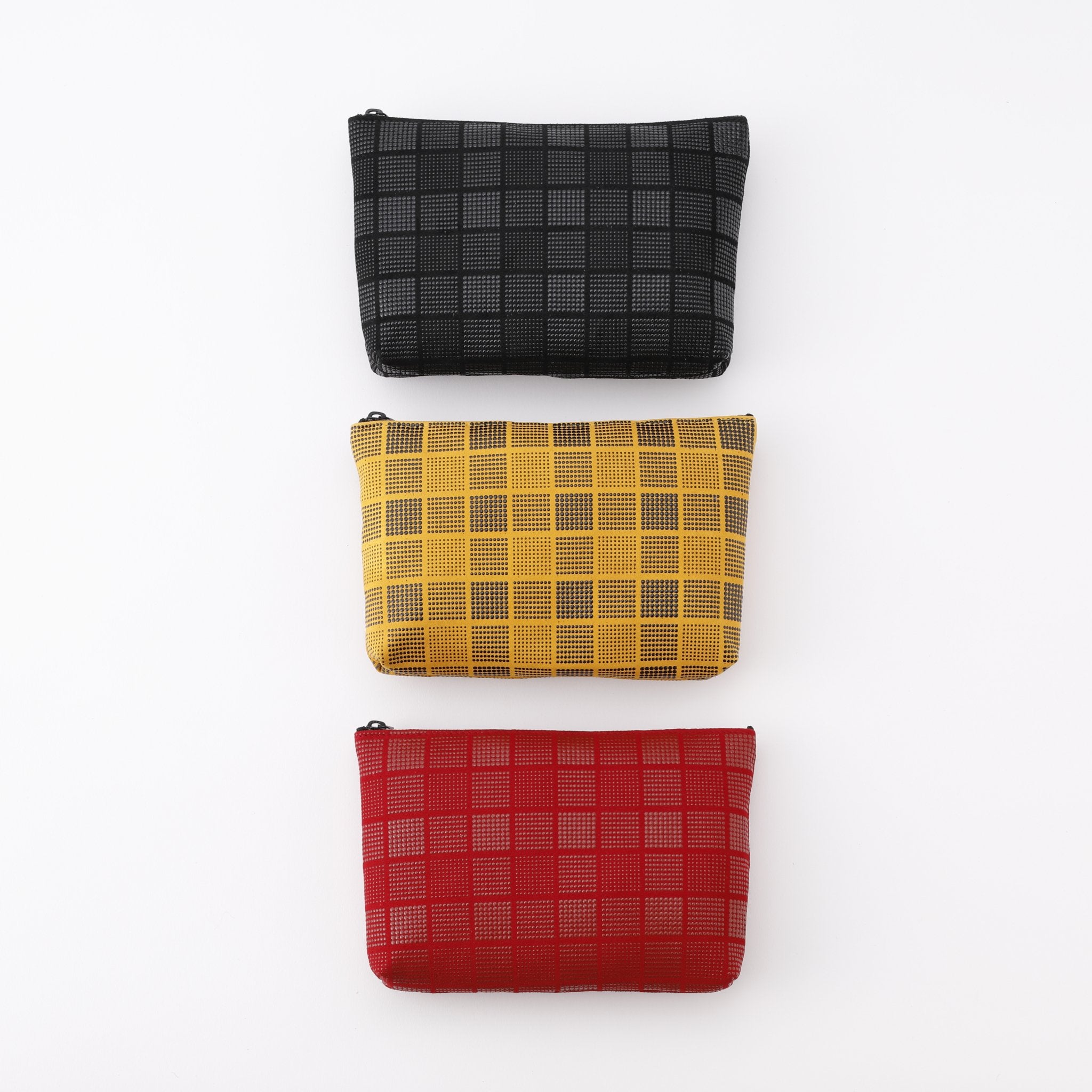 Inden Pouch Bag with Checkered Pattern