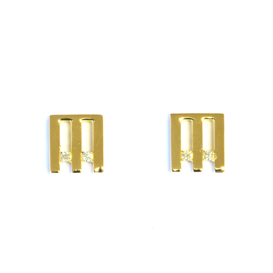 Diamond Stud Earrings in 18K Yellow Gold